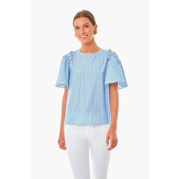 Tuckernuck Pomander Place Striped Mollie Top Blue White XL - Picture 5 of 13